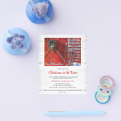 バジェットレッドクリスマスバーンホリデーパーティー招待状 チラシ (シングル)