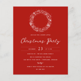 バジェットレッドクリスマスホリデーパーティー招待状 チラシ