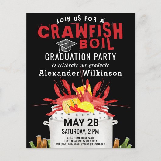 バジェットレッドクロウフィッシュ沸騰GRAD 3写真招待状 チラシ (正面)