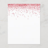 バジェットレッドグリッタークリスマスパーティの招待状 (裏面)