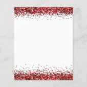 バジェットレッドグリッターザクリスマスレットパーティー招待状 (裏面)