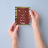 バジェットレッドグリーンゴールドフォイルクリスマスパーティー チラシ (手)