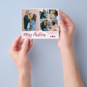 バジェットレッドスクリプトコラージパインクリスマスホリデー チラシ (手)