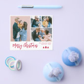 バジェットレッドスクリプトコラージパインクリスマスホリデー チラシ (シングル)