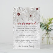 バジェットレッドスノーフレーク引っ越しましたホリデーカード (スタンド正面)