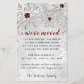 バジェットレッドスノーフレーク引っ越しましたホリデーカード (正面)