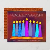 バジェットレッドハヌッカロウソク平和ラブライトカード (正面/裏面)