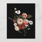 バジェットレッドピンクブラックブライダルシャワー招待 (裏面)