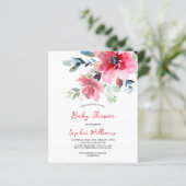 バジェットレッドフラワーズベビーシャワー招待状 (スタンド正面)