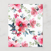 バジェットレッドフラワーズベビーシャワー招待状 (裏面)