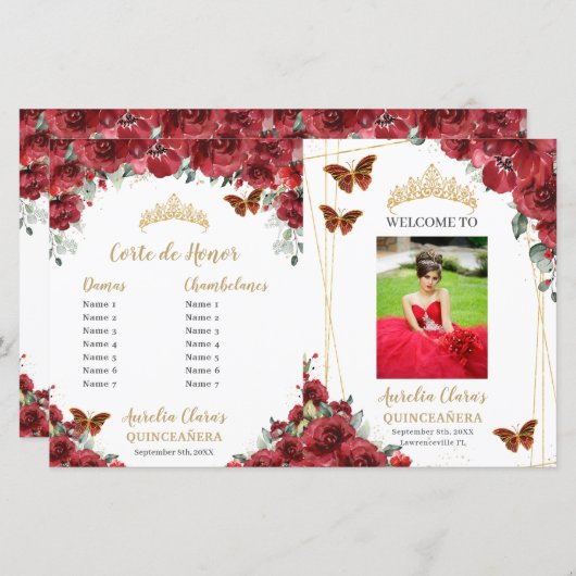 バジェットレッドフローラキンセアニェラフォトイベントプログラム (正面/裏面)