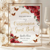 バジェットレッドフローラキンセアニェラ誕生日ゲストブック