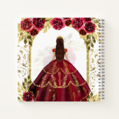 バジェットレッドフローラキンセアニラゲストブック ノートブック (裏面)