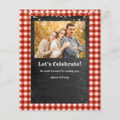 バジェットレッドプレイドファーザーズデイBBQパーティの招待状 (裏面)