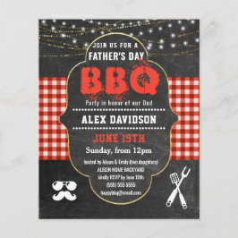バジェットレッドプレイドファーザーズデイBBQパーティの招待状