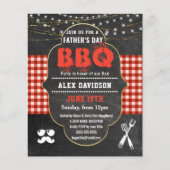 バジェットレッドプレイドファーザーズデイBBQパーティの招待状 (正面)