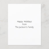 バジェットレッドホワイトクリスマスツリーホリデーカード (裏面)