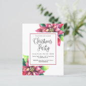 バジェットレッドポインセティアクリスマスパーティの招待状 (スタンド正面)