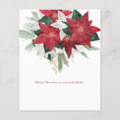 バジェットレッドポインセティアクリスマスホリデーカード (裏面)