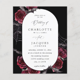 バジェットレッドローズハロウィン結婚こうもりズ – ブラック チラシ