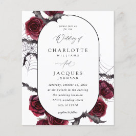 バジェットレッドローズハロウィン結婚こうもりズ – ホワイト チラシ