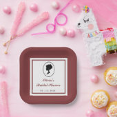 バジェットレッドローズ花模様ブリジェルトンブライダルシャワー ペーパープレート (パーティー)