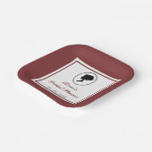 バジェットレッドローズ花模様ブリジェルトンブライダルシャワー ペーパープレート (傾斜あり)