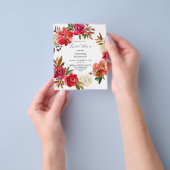 バジェットレッドローズ&ピンクフローラブライダルシャワー チラシ (手)