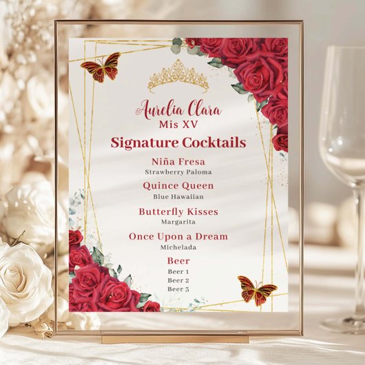 バジェットレッドローゼズキンセアニェラXV誕生日バーメニュー