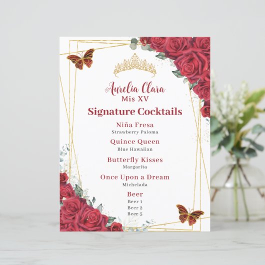 バジェットレッドローゼズキンセアニェラXV誕生日バーメニュー (スタンド正面)