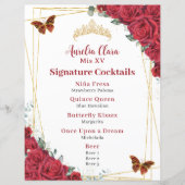 バジェットレッドローゼズキンセアニェラXV誕生日バーメニュー (正面)