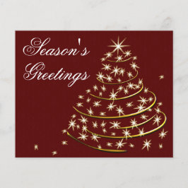 バジェットレッド金ゴールドクリスマスツリーホリデーカード