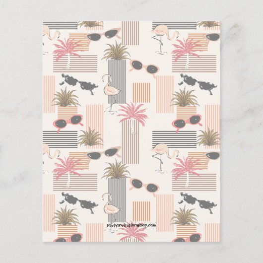 バジェットレトロサングラス50th誕生日招待状 (裏面)