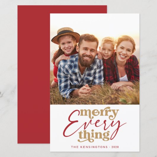 バジェットレトロメリーEverythingホリデーフォト (正面/裏面)