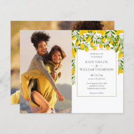 バジェットレモンの花の緑の結婚写真