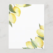 バジェットレモンウォーターカラーブライダルシャワー招待 (裏面)