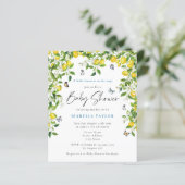 バジェットレモンウォーターカラーベビーシャワー招待状 (スタンド正面)