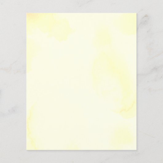 バジェットレモンウォーターカラーベビーシャワー招待状 (裏面)