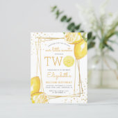 バジェットレモンウォーターカラー2nd誕生日パーティー招待状 (スタンド正面)