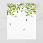 バジェットレモンサマーベビーシャワー招待状 (裏面)