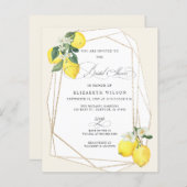 バジェットレモンシトラスサマーブライダルシャワー招待状 (正面/裏面)