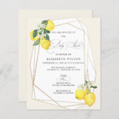 バジェットレモンシトラスサマーベビーシャワー招待状 (正面/裏面)