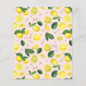 バジェットレモンシトラスブライダルシャワー招待 (裏面)