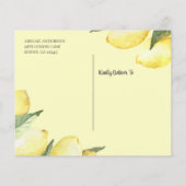 バジェットレモンフローラブライダルシャワーはがき (裏面)