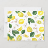 バジェットレモンメインスクイーズブライダルシャワー招待 (裏面)