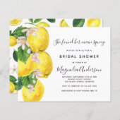 バジェットレモンメインスクイーズブライダルシャワー招待 (正面/裏面)