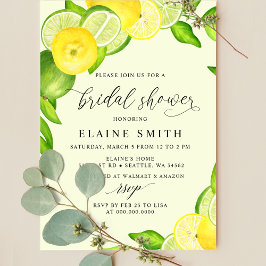 バジェットレモンライムシトラスブライダルシャワー招待