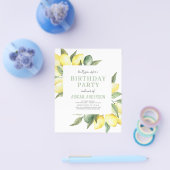 バジェットレモン任意の年齢の誕生日パーティーの招待 チラシ (シングル)