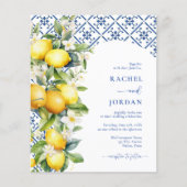 バジェットレモン地中海の結婚式招待状 (正面)