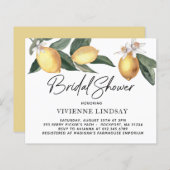 バジェットレモン緑のブライダルシャワーの招待 (正面/裏面)